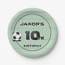 Personalised Name & Age Soccer Football Pappteller