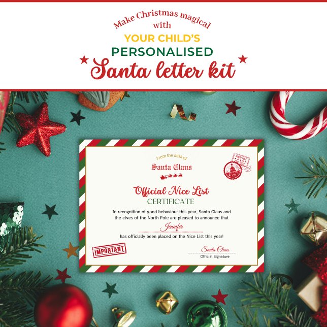Personalised Official Nice List Certificate Santa Einladung (Von Creator hochgeladen)