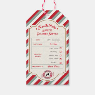 Personalised Official North Pole Santa Gift Tags Geschenkanhänger