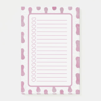 Personalised Pink Shapes Note List. Post-it Klebezettel