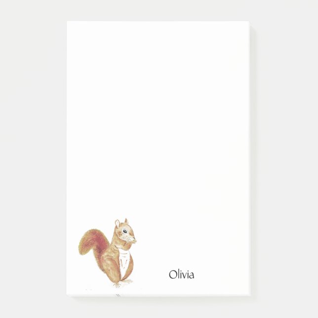 Personalised squirrel Notas Post-It Klebezettel (Vorderseite)