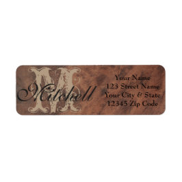 Personalised Tan Leather Return address labels