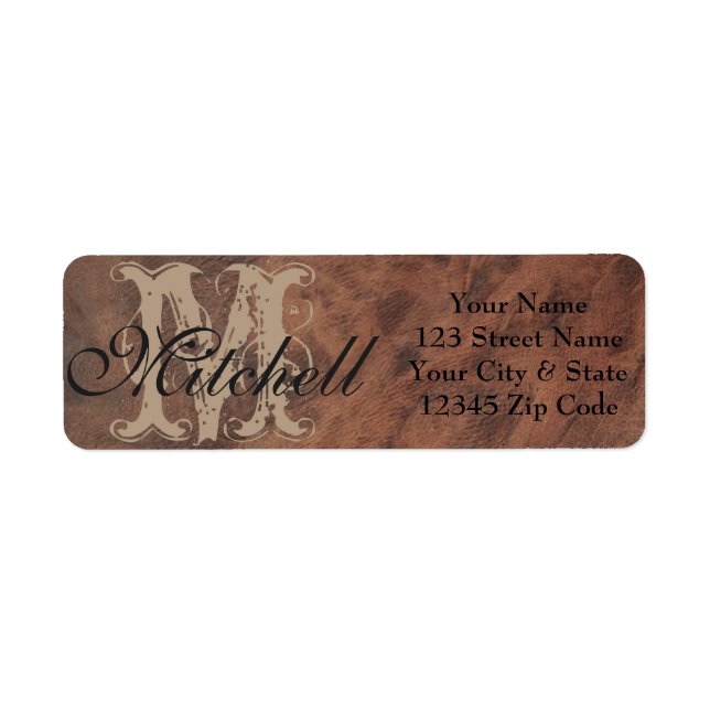Personalised Tan Leather Return address labels (Vorne)
