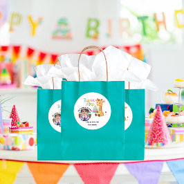 Personalised Thank You - Cute Safari-Animal Themed Runder Aufkleber