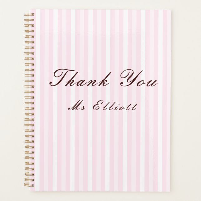 Personalised Thank You Teacher Notebook  Planer (Vorderseite)