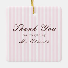 Personalised Thank You Teacher Ornament Pink Mist