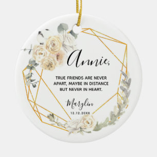 Personalised True friends are never far apart Keramik Ornament