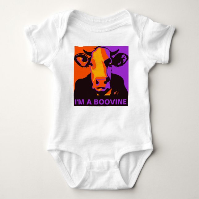Personalisierbar! Halloween Boovine Pop Art Cow Ts Baby Strampler (Vorderseite)