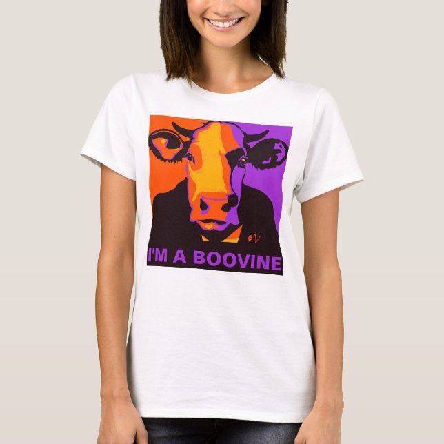 Personalisierbar! Halloween Boovine Pop Art Cow Ts T-Shirt (Vorderseite)