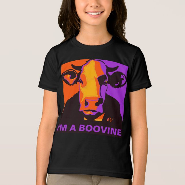 Personalisierbar! Halloween Boovine Pop Art Cow Ts Tri-Blend Shirt (Vorderseite)