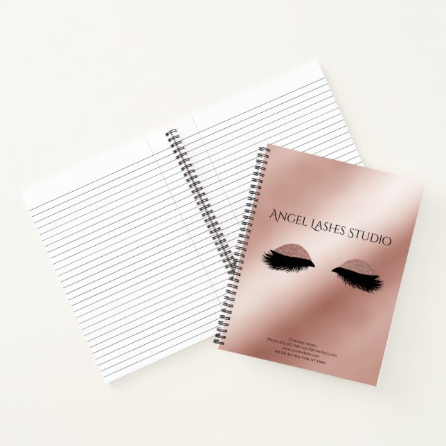 Personalisierbar Makeup Artist Eyelash Extensions Notizbuch (Innenseite)