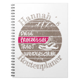 personalisierbar Name Prinzessin Wanderschuhe Notizblock