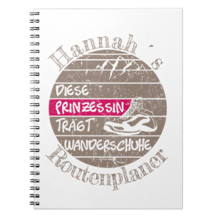 personalisierbar Name Prinzessin Wanderschuhe Notizblock