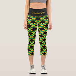 Personalisierbar | Patriotisch | JAMAICA FLAG Capri Leggings
