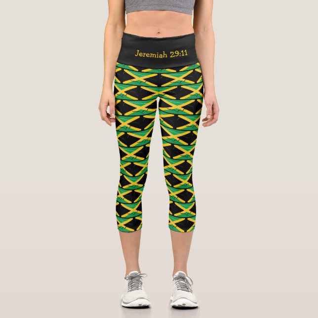 Personalisierbar | Patriotisch | JAMAICA FLAG Capri Leggings (Vorderseite)