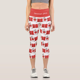 Personalisierbar | Patriotisch | KANADA FLAG Capri Leggings
