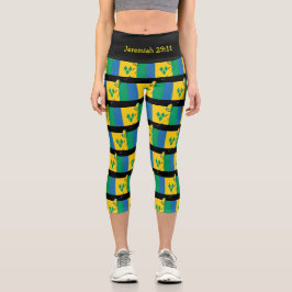 Personalisierbar | Patriotisch | ST VINCENT FLAG Capri Leggings