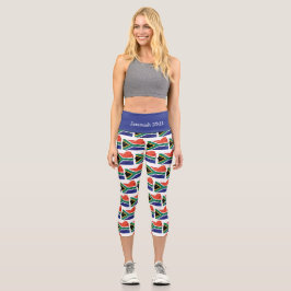 Personalisierbar | Patriotisch | SÜDAFRIKA FLAG Capri Leggings