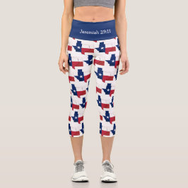 Personalisierbar | Patriotisch | TEXAS FLAG Capri Leggings