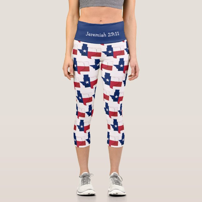 Personalisierbar | Patriotisch | TEXAS FLAG Capri Leggings (Vorderseite)