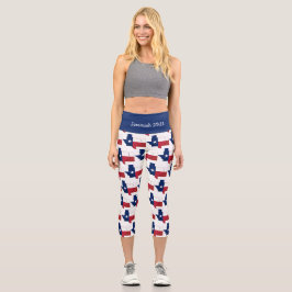 Personalisierbar | Patriotisch | TEXAS FLAG Capri Leggings