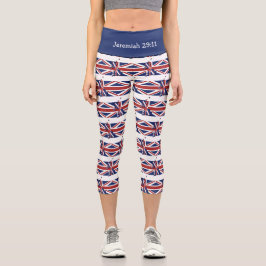 Personalisierbar | Patriotisch | UNION JACK UK FLA Capri Leggings