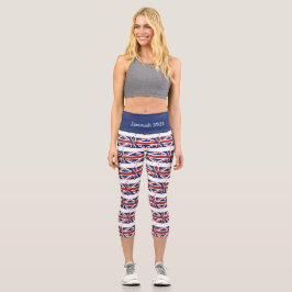 Personalisierbar | Patriotisch | UNION JACK UK FLA Capri Leggings