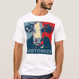 Personalisierbar! Red White Blue Pop Art Cow Tshir T-Shirt