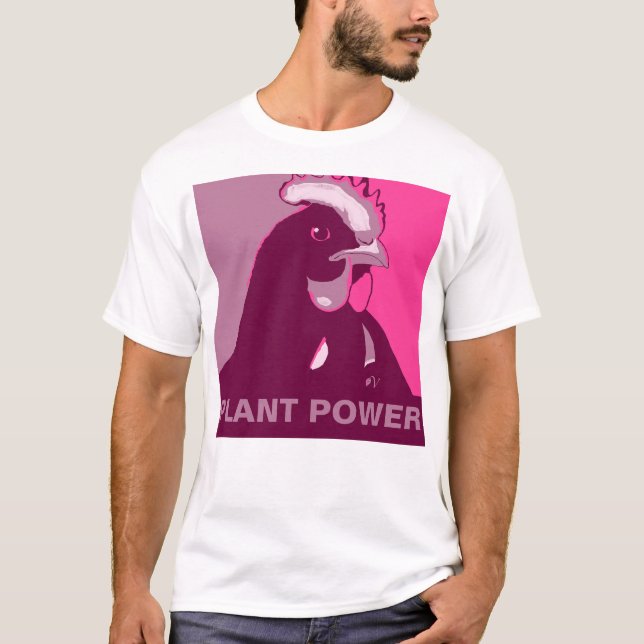 Personalisierbar! Rosa Pop Art Inspiriert Hühnerhe T-Shirt (Vorderseite)