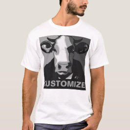 Personalisierbar! Schwarz-Weiß-Pop Art Cow Tshirt