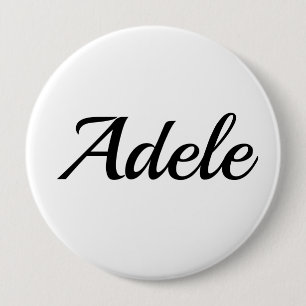 personalisierbar Vorname Adele schwarz weiß Button