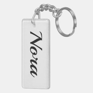 personalisierbar Vorname Nora schwarz weiß Schlüsselanhänger