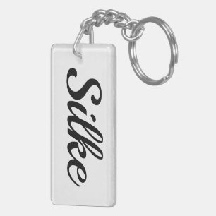 personalisierbar Vorname Silke schwarz weiß Schlüsselanhänger