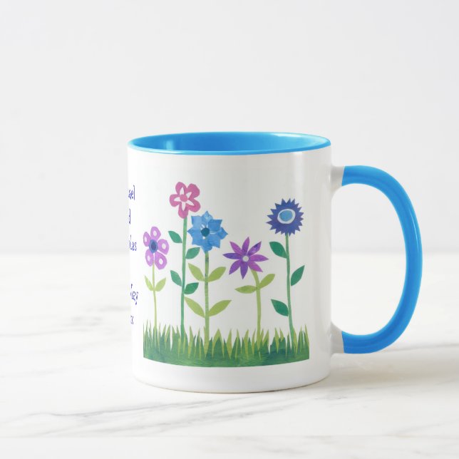 Personalisierbare 'Blume Power' Hochzeitsstimmung  Tasse (Rechts)