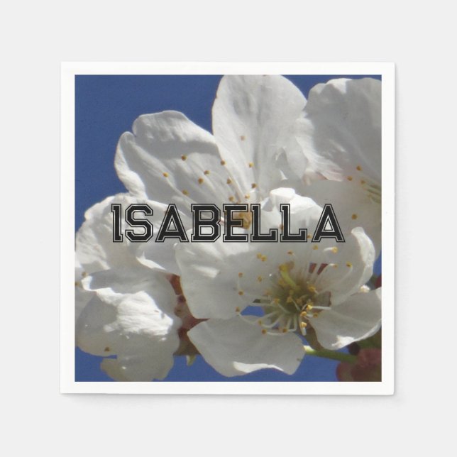 Personalisierbare Blumen-Papier-Serviette Serviette (Vorderseite)