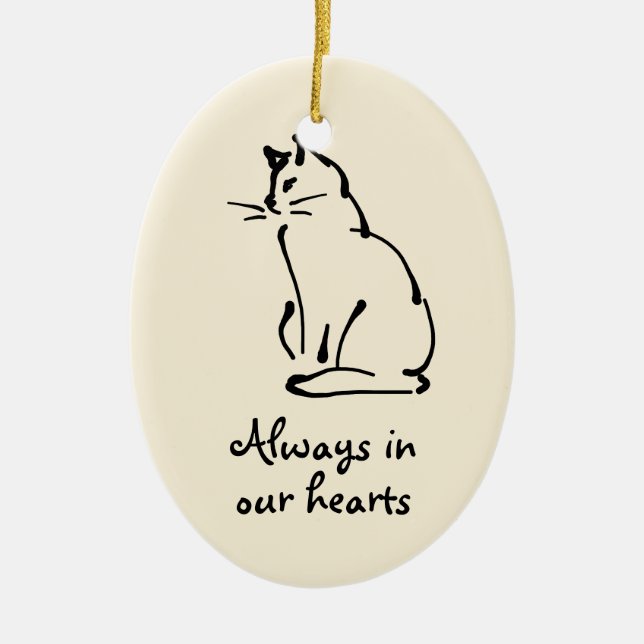 Personalisierbare Cat Memorial Ornament (Vorne)