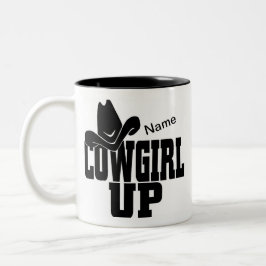 Personalisierbare Cowgirl Up Kaffee Tasse