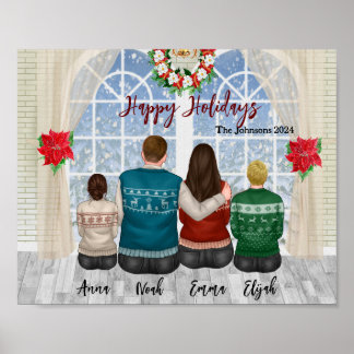 Personalisierbare Custom Family Portrait Weihnacht Poster