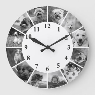 Personalisierbare Dog-Uhr B+W Benutzerdefinierte F Große Wanduhr