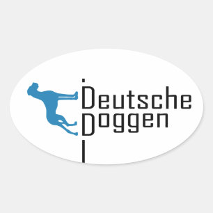 personalisierbare Doggkartons für Doggen Ovaler Aufkleber
