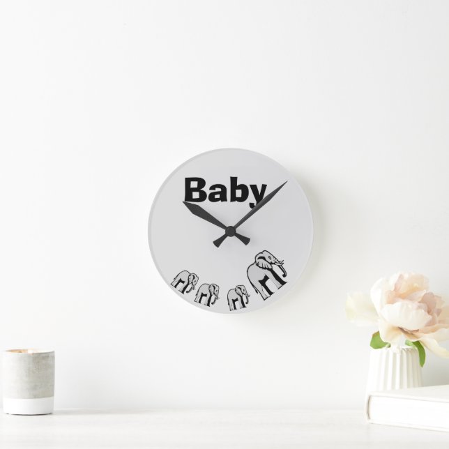 Personalisierbare Doppelseitige Elefanten-Uhr  Runde Wanduhr (Zuhause)