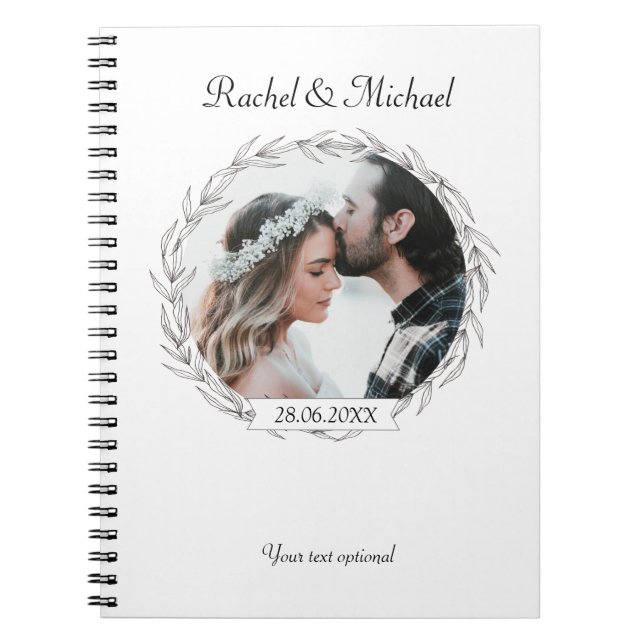 Personalisierbare Foto Hochzeits notizblock (Vorderseite)