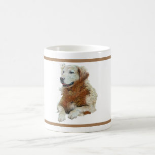 Personalisierbare, goldfarbene Retriever-Tasse Kaffeetasse