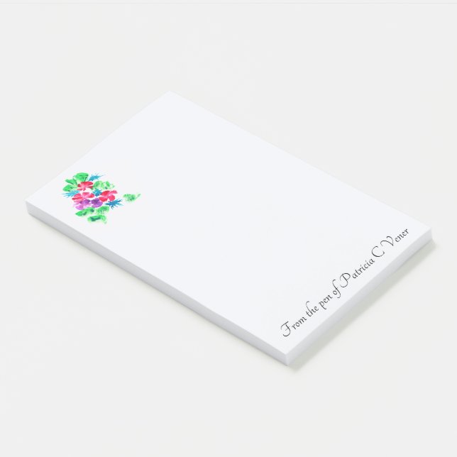 Personalisierbare Hübsche BlumenBouquet Post-it Klebezettel (angewinkelt)