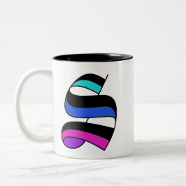 Personalisierbare Initial Letter S-Tasse Zweifarbige Tasse
