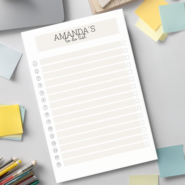 Personalisierbare Modern Beige Weiß Post-it Klebezettel (Modern Custom Beige White Post-it Notes)