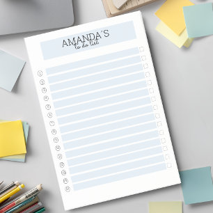 Personalisierbare Modern Blau Weiß Post-it Klebeze Post-it Klebezettel