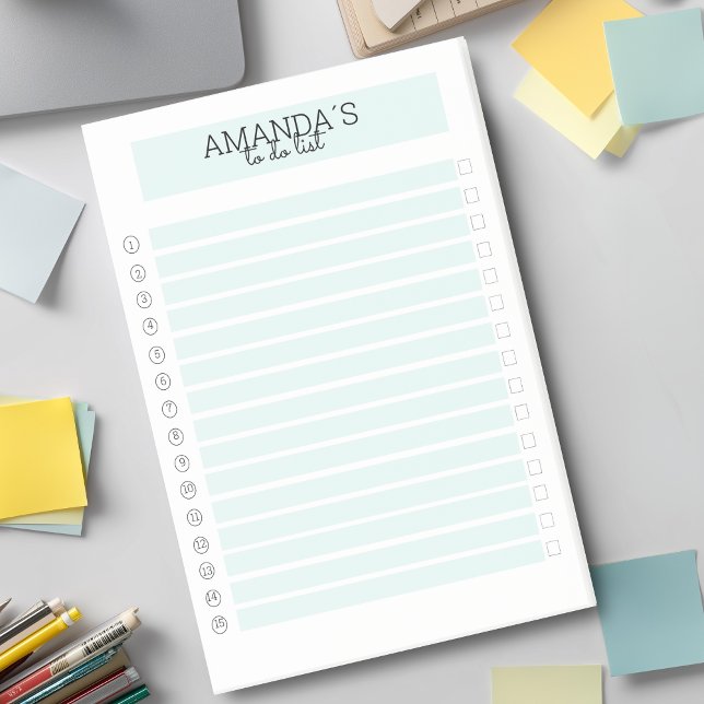 Personalisierbare Modern Mint Weiß Post-it Klebeze Klebezettel (Modern Custom Mint White Post-it Notes)