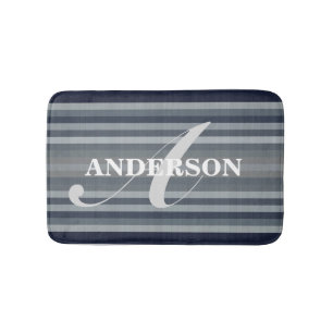 Personalisierbare Navy-Streifen Badematte
