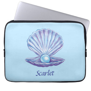 Personalisierbare Perle des Ozeans (Blau) Laptopschutzhülle
